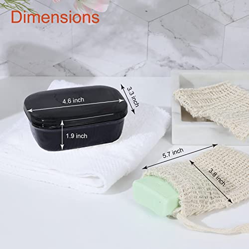 Quatish 1 Pack Soap Holder With Soap Saver Bag, Travel Soap Container With Lid, Portable Bar Soap Holder, Leakproof Soap Box With Perforations, Soap Dishes For Traveling, Camping, Gym (Black) #TOP4