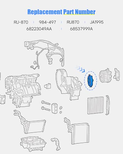 Image of 68223049AA HVAC Blower Motor Resistor Fit for Jeep Cherokee 2014-2021, Fit for Chrysler 200 2015-2017 for Compass 2018-2019 Replace 68537999A RU870 JA1995 RU-870 984-497