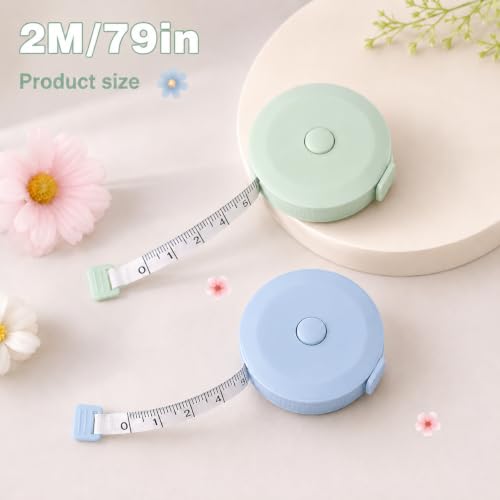 Image of Woffely Retractable Body Measuring Tape (Pack of 1), Pocket Size Soft Flexible Tape Measure with Auto Retract Button for Body Measurement, Sewing, Tailoring, Fabric & Home Use
