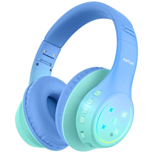 EarFun K4 Kids Bluetooth Headphones, Wireless Headphones with LED...