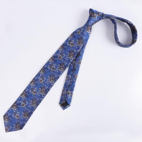 Image of Alizeal Mens 3.15inches Delicate Floral Tie with Small Flower Printed Handkerchief Set