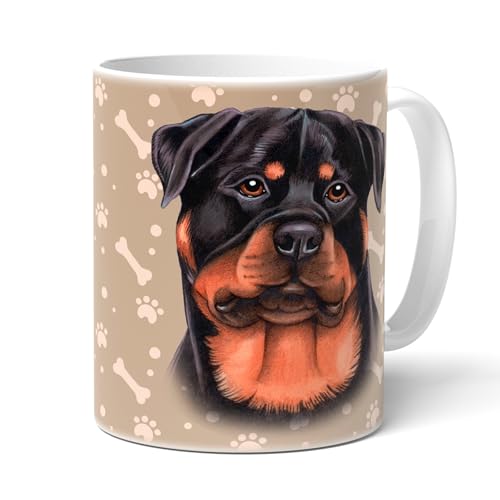 ROTTWEILER - Tasse mit Spruch und Hundemotiv. Geschenk für alle Rottweiler Besitzer. Kaffeebecher, Teetasse.
