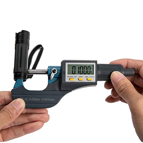 Beslands Digital Electronic Display Micrometer 0-1" / 0-25Mm Gauge 0.00004" / 0.001Mm Thickness Measuring Tools For Mechanics Inch/Metric Calipers, Machinist Micrometer, Protective Case With Battery #TOP2
