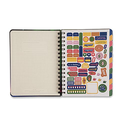Planner Permanente Wire-o Orla Semanal Notas A5 Arpoador Listras, Cicero, Colorido, Grande