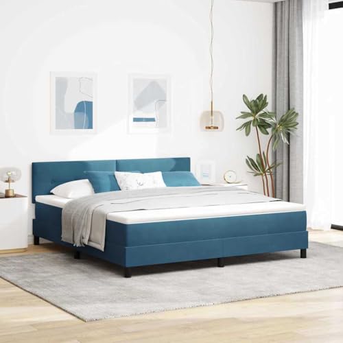 QZZCED Cama con Somier y Colchón de Tela de Terciopelo, Cabecero Ajustable y Patas de Poste para Dormitorio Moderno, Incluye Armazón, Colchón Multizona y Topper Suave, Diseño