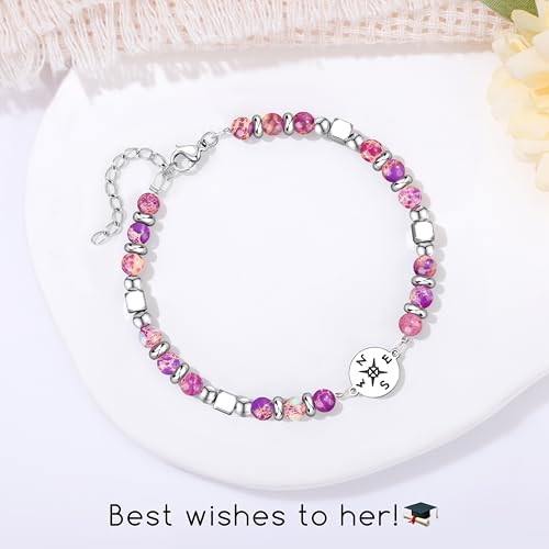 Image of Joycuff Graduation Gifts for Her Him Class of 2026 Graduation Bracelets Inspirational Graduation Compass Bracelet for Women College Graduation Gift for Him Her