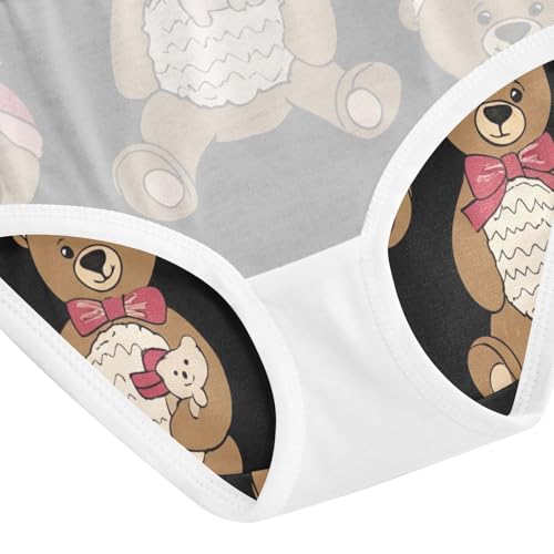 Toddler Girl Panties, Cute Teddy Bears Black Cotton Underwear Girls, 2T–8 Years4