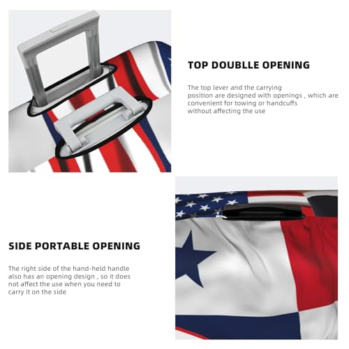Travel Luggage Cover America Flag And Panamanian Flag Fashion Washable Baggage Suitcase Protector Fit For Luggage Medium4