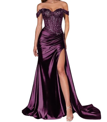 Robe de demoiselle d'honneur en satin fendue idéale pour mariages d'été et cocktails