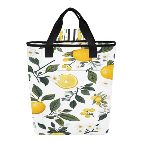 PYBUG Lemon Reusable Insulated Backpack 36 Cans,Large Leakproof Portable Cooler Tote Organizer for Office Picnic Hiking Beach BBQ