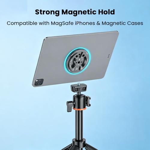 Image of ZORBES Magnetic Phone Mount Adapter, Strong Magnetic Phone Holder with 1 /4 inch Mount Holes, Metal Camera Mount Adapter for Tripod, Selfie Stick, Hot Shoe, Vlogging, Photography