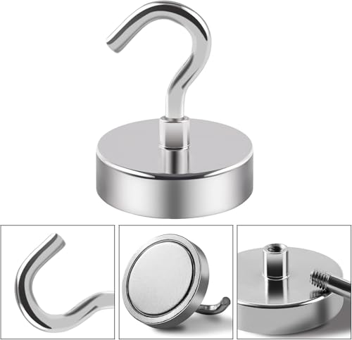 Image of 4Pcs Magnetic Hooks,Heavy Duty Earth Magnets with Hook for Refrigerator, Extra Strong Cruise Hook for Hanging, Magnetic Hanger for Curtain, Grill Office, and Kitchen (4 PCS)