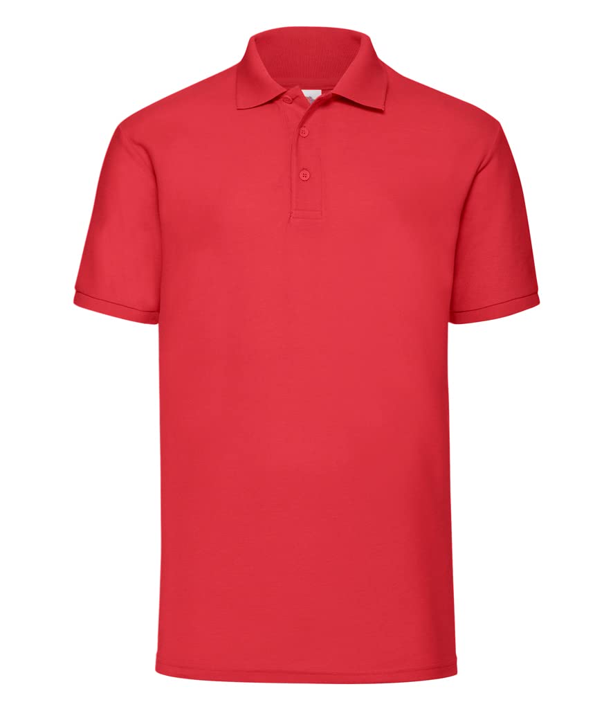 Fruit of the Loom Men's Polo Shirt - Red - 2XL