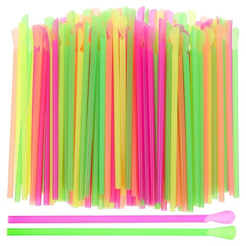 Pitillos desechables con cuchara 150 unidades 20 cm plástico miniatura 6