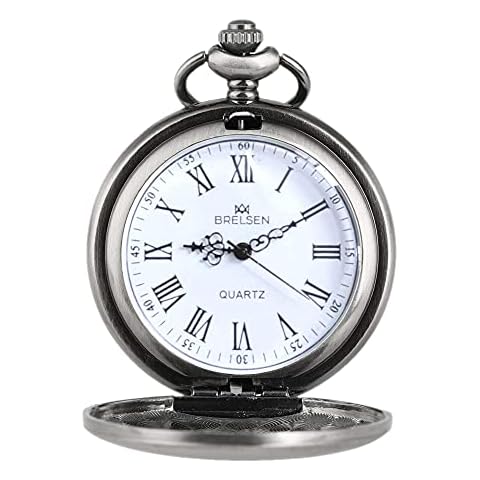 Brelsen Gun Metal Quartz Pocket Watch Cover