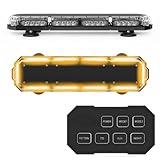 SpeedTech Lights Mini 21 120 Watts LED Strobe Lights For Trucks, Cars, Plows, and Emergency Vehicles with Magnetic Roof Mount in Amber/Amber (Yellow/Yellow)