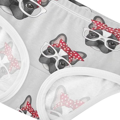 Cartoon French Bulldogs White Cute Panties Girl Girls Underwear Toddler Cotton Artistic Underpants Briefs 2t4