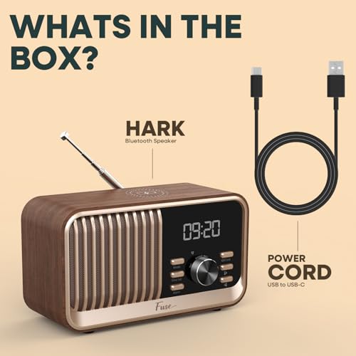 Fuse Hark Bluetooth Radio Speaker | Wireless 10W Charger | FM Radio Speaker with Bluetooth & AUX Input | Alarm Clock | 3 Level Dimmer | Charging Block Included by Fuse - Image 7