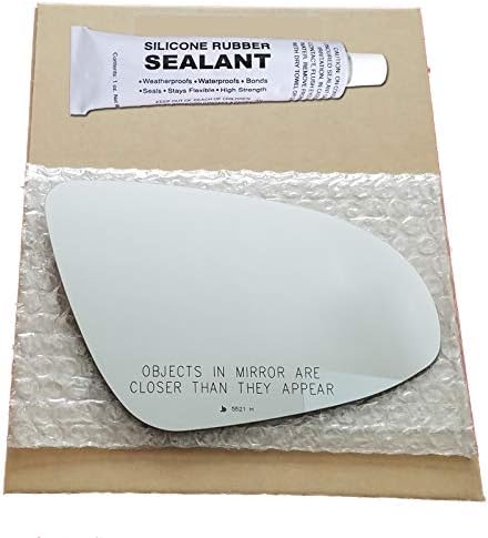 Mirror Glass Replacement + Silicone Adhesive for 2013-2018 Toyota Avalon Passenger Side - Heated