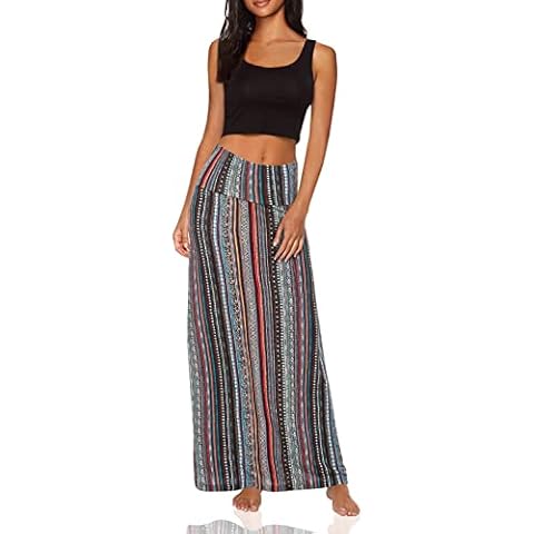 Women's Bohemian Style Print Long Maxi Skirt (XL, 6) Cover