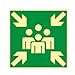 Produktbild Rettungszeichen - Rettungsschild - Sammelstelle - Sammelplatz - Sammelpunkt Alu nachleuchtend 400 x 400 mm