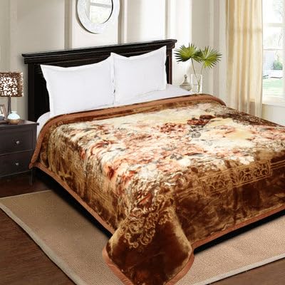 SignatureBlanket Comfy Gold Premium Single Bed 2 Ply Reversible Blanket (Silvy)