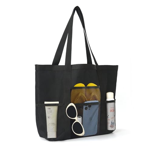 Mesh tote bag, suitable for daily travel, shopping, weekend trips, beach bags, fitness bags