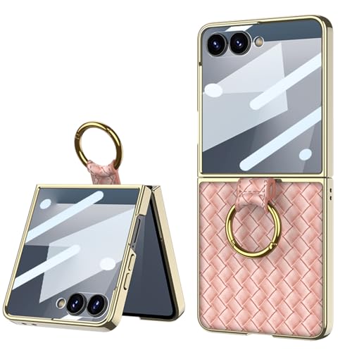 Housse cuir rose Samsung Z Flip 7 idéale pour les appels mains libres