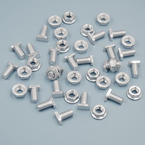 Hammerkopfschrauben m6x12 mit Flanschmuttern Edelstahl Aluminium Perfektes Gewächshaus Zubehör, Gewächshausschrauben M6, 20 Set Cover