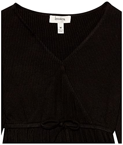 Image of Speechless Girls' Long Sleeve Rib Knit Faux Wrap Top