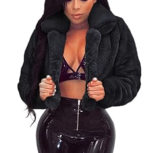 Femmes recadrée Fluffy Veste Fausse Fourrure Sherpa Polaire Manteau À Manches Longues Col Revers Solide Hiver Outwear Dames Chaud Fluffy Vestes Courtes