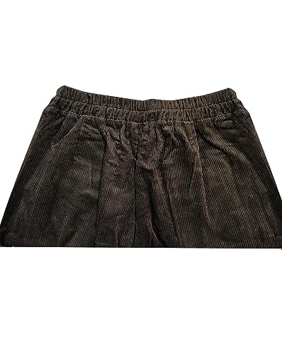 IXIMO Women's Cropped Corduroy Pants Casual Comfy Elastic Waist Cotton Trouser Front Pockets3