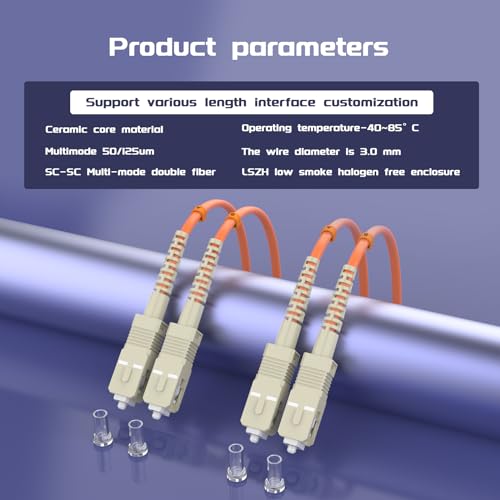 Image of 75Meters 246ft SC /UPC-SC /UPC Multi-Mode Fiber Optic Cable SC to SC OM1 Jumper Optical Patch Cord Duplex 62.5 /125um Orange SC-SC