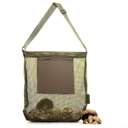 Sac de cueillette de champignons, design bien ventilé, garde les champignons frais, matériau en maille (vert)