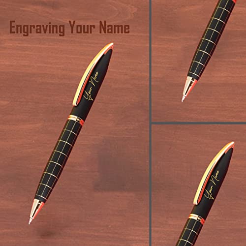 Image of Roshfort Luxury ball Pen - Customized Personalized Ballpoint Pen | Black & Maroon | Stylish Designs | Engrave Your Name SEND DETAIL WHATSAPP +91 9631056748