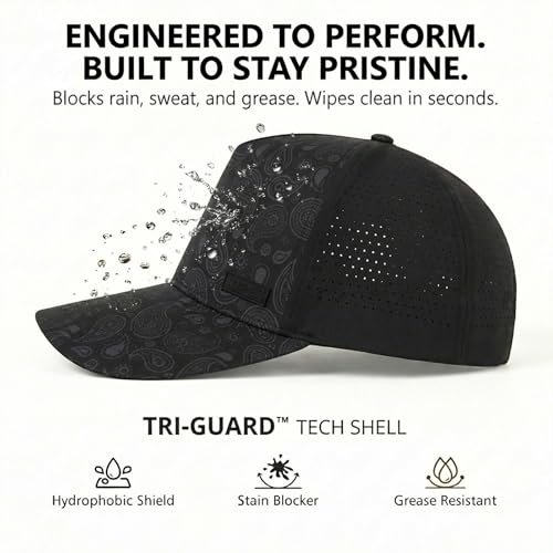 Image of TOP-EX Performance Baseball Hat for Men Water Resistant Golf Cap Running Cooling Snapback Laser Perforated