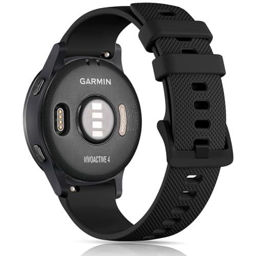 GEAK 22mm Quick Released Band Compatible with Garmin Venu 4 Watch Band/Venu 3 2 Watch Band/Forerunner 265/255 Silicone Replacement Bands Compatible for Garmin Vivoactive 4 Watch Bands 45mm Women Men