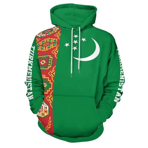 Sweat a capuche homme Turkmenistan vert emeraude pull oversize decontracte