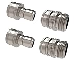 ESSENTIAL WASHER Garden Hose Quick Connect Hose Fittings - New One-Hand Operation Design 3/4 Inch...