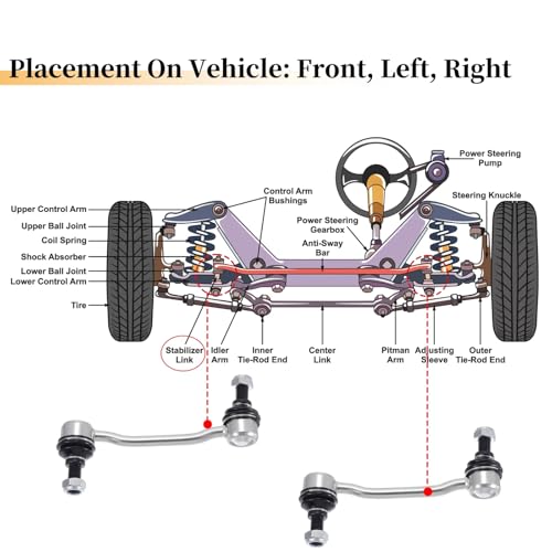 Enlace de barra estabilizadora delantera para reparar vibraciones en suspension Kia Amanti 4