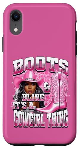 Boots & Bling Its a Cowgirl Thing Cowgirl Melanin Rodeo �X�}�z�P�[�X iPhone XR �p