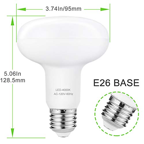 4 Pack Flood Light Bulbs, Br30/R30 Led Bulb For Indoor/Outdoor Downlight Recessed Can Light, Dimmable, 12W=100W Incandescent Lamp, 4000K (Neutral White), E26 Base, 1200 Lumens, 25,000 Hour Lifetime #TOP6