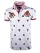 SCREENSHOTBRAND-S11835 Mens Hipster Hip-Hop Premiun Tee - Stylish Fashion Rose Flower Print Tiger Embroidery Polo-Shirts-White-Large