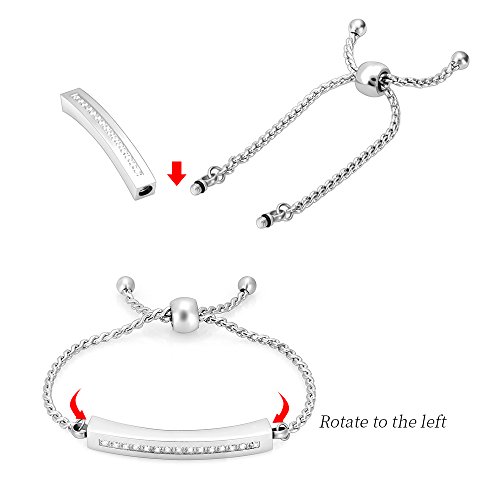 Minicremation Shiny Crystal Cremation Bracelet for Ashes for Women Cube Urn Bangle Locket Ash Holder Memorial Jewelry Bracelet Keepsake Gift - Image 4