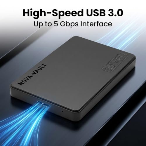 Image of MAYUMI NOVA-Vault 250GB Portable External Hard Disk Drive, USB 3.0 High Speed, Slim & Lightweight, Plug & Play, with OTG Adapter for Phone, for Laptop, PC, Smart TV, Gaming Console (Black)