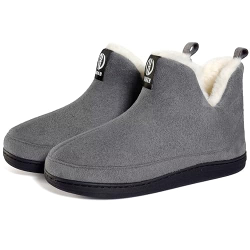 Men Women Slipper Boots Warm Fur Lined Memory Foam Winter House Bootie Slippers