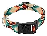 Country Brook Petz - Deluxe Sedona Arrows Dog Collar - Made in The U.S.A. - Chevron and Arrows Collection Featuring Linear Designs (1/2 Inch, Extra Small)