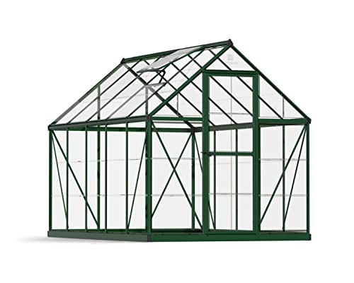 Canopia by Palram Gewächshaus klein Harmony 6x10 Treibhaus 306x185 cm Aluminium Grün Tomatenhaus Polycarbonatplatten UV-beständig