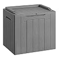 Devoko 30 Gallon Resin Deck Box Outdoor Indoor Waterproof Storage Box for Patio Furniture Pool Accessories Storage for Cushion Garden Tools (30 Gallon, Grey)