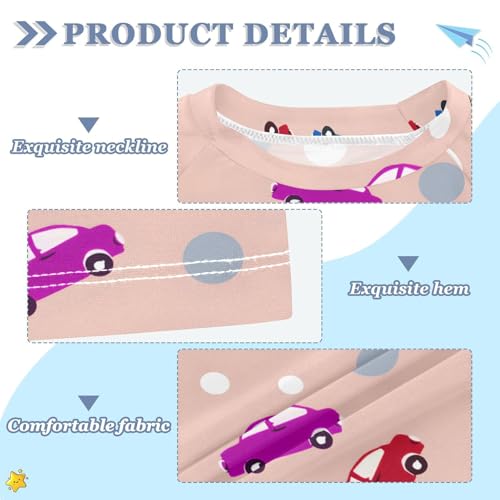 ALAZA Kids Rash Guard Girls Boys Toddler Swim Shirts Short Sleeve Colorful Truck Dot UPF 50+ 3T3